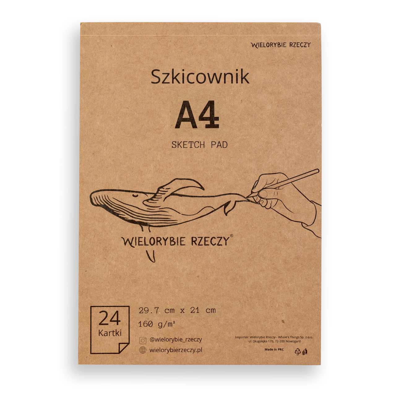 Blok do szkicowania i rysowania a4 Wielorybie Rzeczy