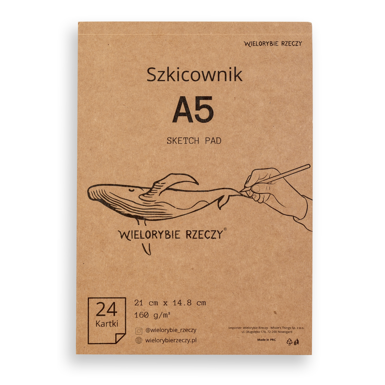 Blok do szkicowania i rysowania a5 Wielorybie Rzeczy