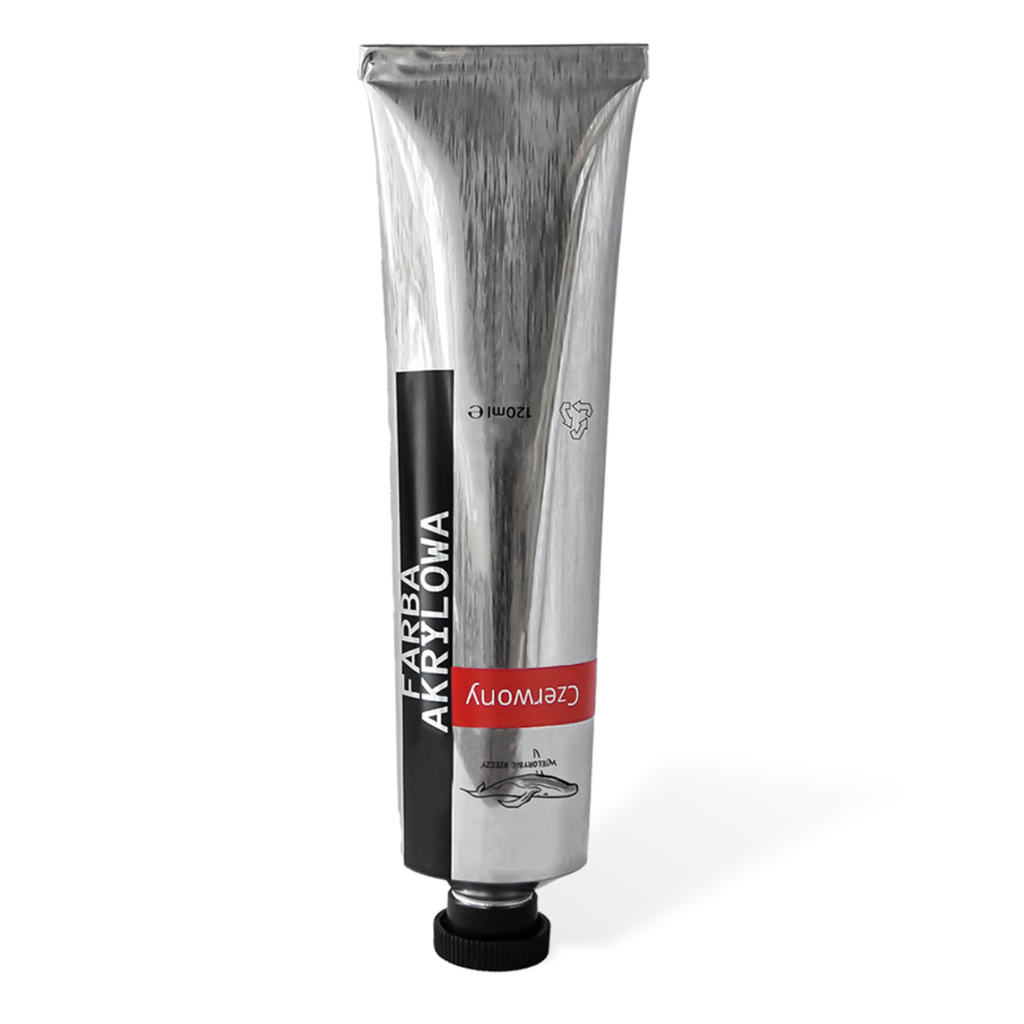 Farba akrylowa czerwona metalowa 120ml Wielorybie Rzeczy