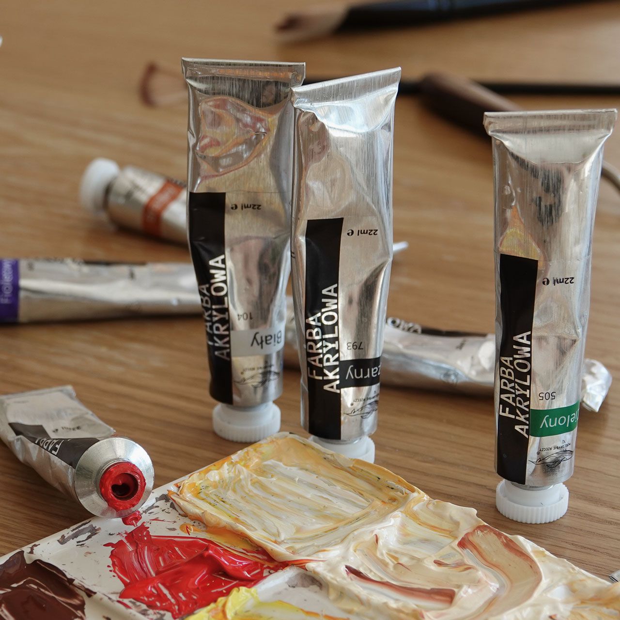 Farby akrylowe profesjonalne w akcji Wielorybie Rzeczy