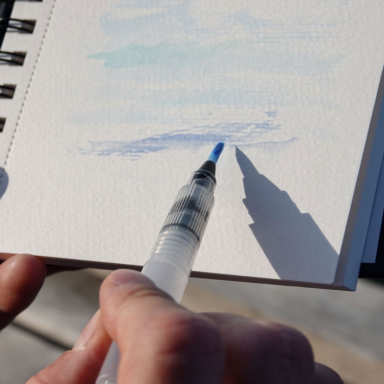 Pedzel wodny akwarelowy plener w akcji Wielorybie Rzeczy